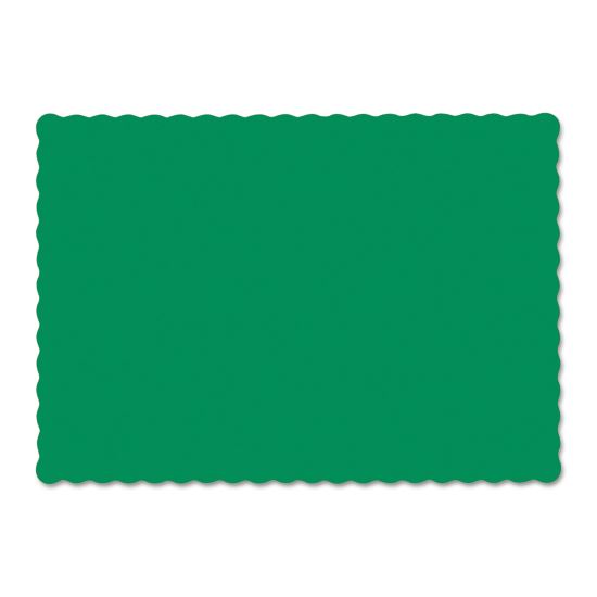 Solid Color Scalloped Edge Placemats, 9.5 x 13.5, Jade, 1,000/Carton1