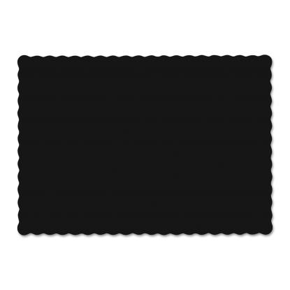 Solid Color Scalloped Edge Placemats, 9.5 x 13.5, Black, 1000/Carton1