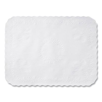 Anniversary Embossed Scalloped Edge Traymat, 14 x 19, White, 2,000/Carton1