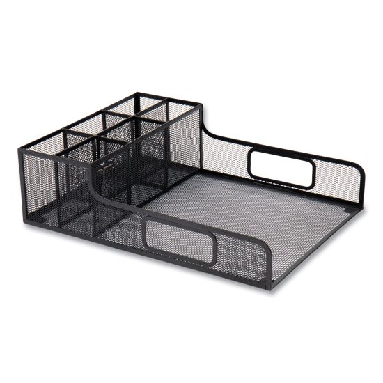 Network Collection Utensil, Napkin and Plate Countertop Organizer, 11.5 x 14.75 x 5.5, Metal, Black1