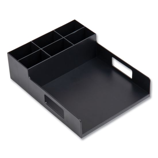 Network Collection Utensil, Napkin and Plate Countertop Organizer, 15.2 x 11.5 x 4.45, Plastic, Black1