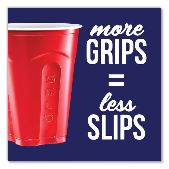 Squared Plastic Party Cups, 18 oz, Red, 240/Carton1