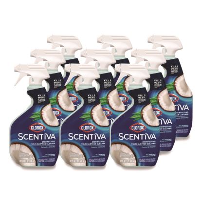 Scentiva Disinfecting Multi-Surface Cleaner, Bleach Free, Coconut and Waterlily, 32 oz Spray Bottle, 9/Carton1