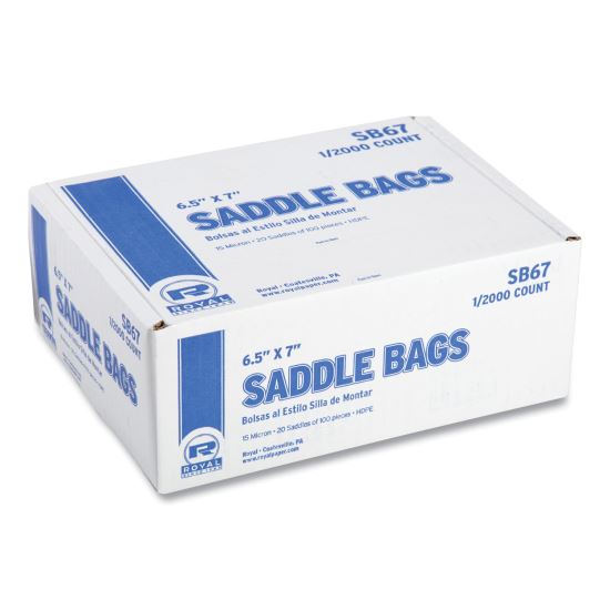 Saddle Bags, Fold-Top Closure, 0.59 mil, 7.99" x 6.49", Clear, 2,000/Carton1