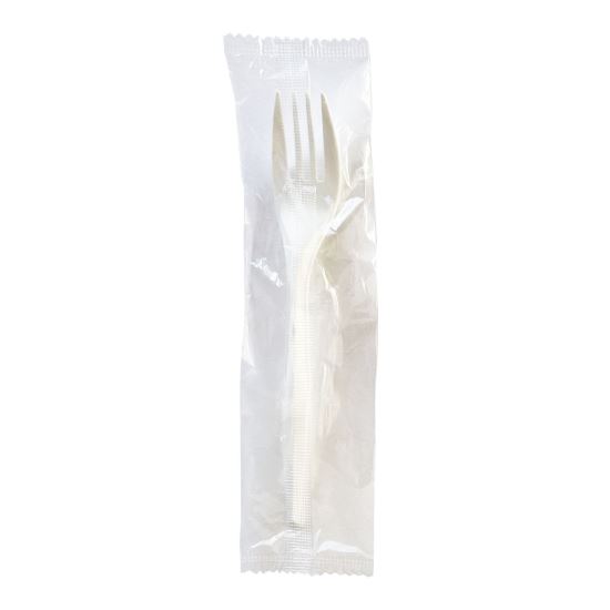 Mediumweight Wrapped Polypropylene Cutlery, Fork, 5.51", Plastic, White, 1,000/Carton1