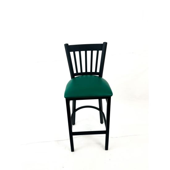 Cobra Series Barstool, Supports Up to 300 lbs, 28.5" Seat Height, Green Seat, Black Back, Black Base1