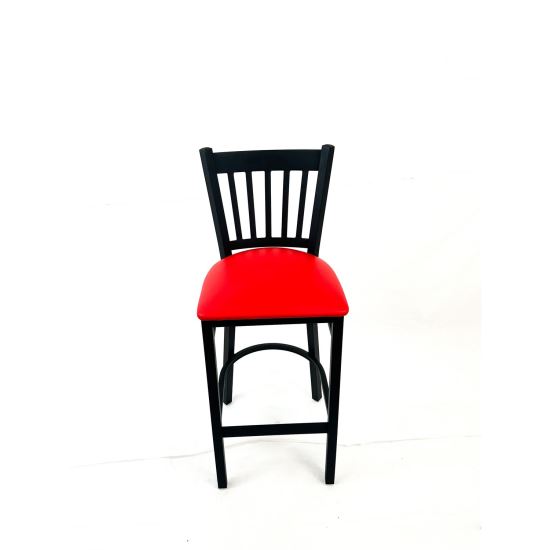 Cobra Series Barstool, Supports Up to 300 lb, 28.5" Seat Height, Red Seat, Black Back, Black Base1