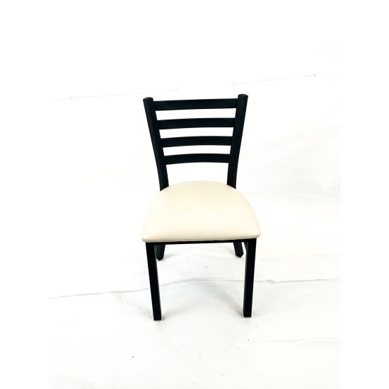 White Horse Series Side Chairs, Supports Up to 300 lb, 18" Seat Height, Cream Seat, Black Back, Black Base1