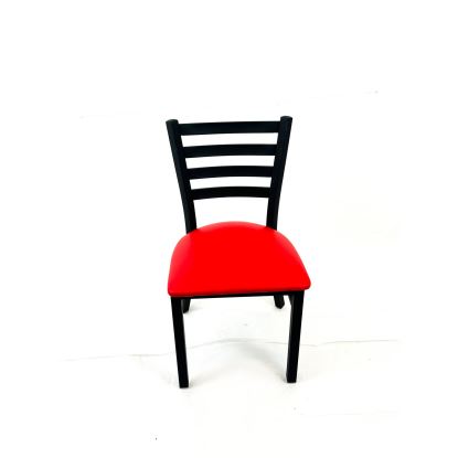 White Horse Series Side Chairs, Supports Up to 300 lb, 18" Seat Height, Red Seat, Black Back, Black Base1