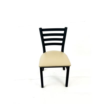 White Horse Series Side Chairs, Supports Up to 300 lb, 18" Seat Height, Taupe Seat, Black Back, Black Base1