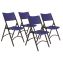 600 Series Heavy Duty Plastic Folding Chair, Supports Up to 500 lb, 18" Seat Height, Blue Seat/Back, Black Base, 4/Pack1
