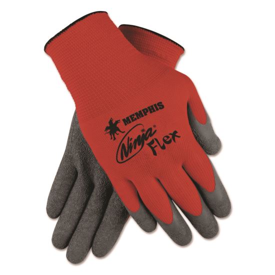 Ninja Flex Latex Coated Palm Gloves N9680, Medium, Red/Gray, Dozen1