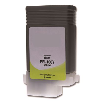 Compatible Yellow Ink, Replacement for PFI-106 (6624B001AA), 130 mL1