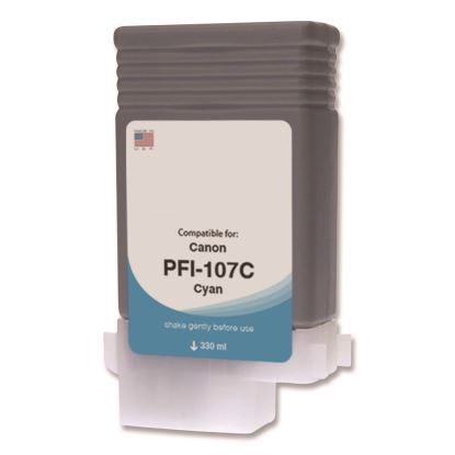 Compatible Cyan Ink, Replacement for PFI-107 (6706B001AA), 130 mL1