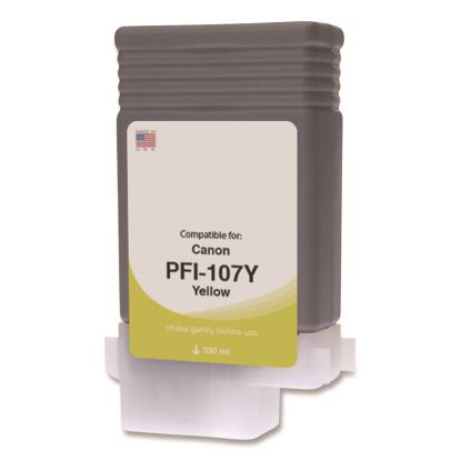 Compatible Yellow Ink, Replacement for PFI-107 (6708B001AA), 130 mL1