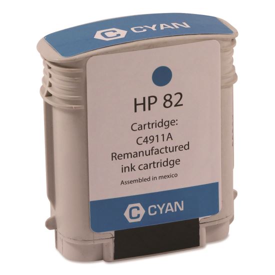 Remanufactured Cyan High-Yield Ink, Replacement for 82 (C4911A), 69 mL1