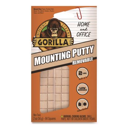 Removable Mounting Putty, Repositionable and Reusable, 2 oz, 84 Squares/Pack1