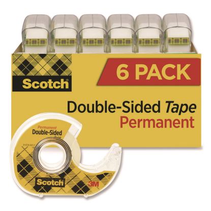 Double-Sided Permanent Tape in Handheld Dispenser, 1" Core, 0.5" x 500", 6/Pack1