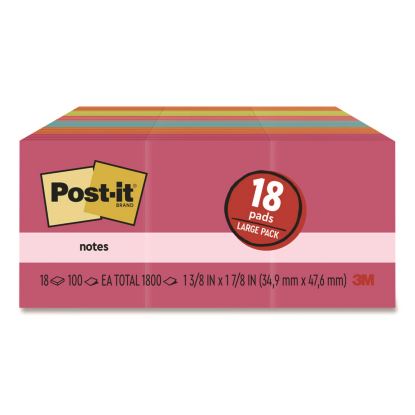 Original Pads in Poptimistic Collection Colors, 1.38" x 1.88", 100 Sheets/Pad, 18 Pads/Pack1