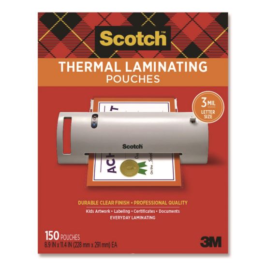 Laminating Pouches, 3 mil, 8.9" x 11.4", Clear, 150/Pack1