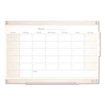 Magnetic Glass Dry Erase Board with Templates, Six Views, 3 ft x 2 ft, White Surface1