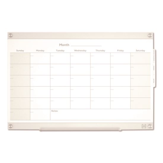 Magnetic Glass Dry Erase Board with Templates, Six Views, 3 ft x 2 ft, White Surface1