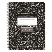 Signature Collection Spiralbound Composition Book, Medium/College Rule, Black Marble Cover, (70) 9.75 x 7 Sheets1