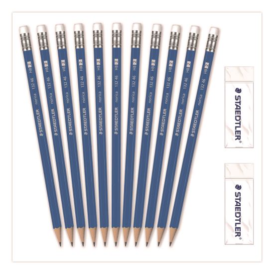 Pre-Sharpened Wooden Pencils with (20) Block Erasers, HB #2 Black Lead, Blue Barrel, 250/Pack1