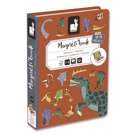 Magneti'books, Dinosaurs, 50 Pieces (10 Cards, 40 Magnetic Shapes), Ages 3 to 8 Years1