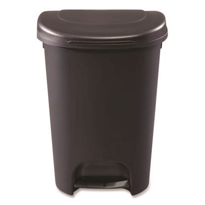 Classic Step-On Trash Can, 13 gal, Resin, Black1