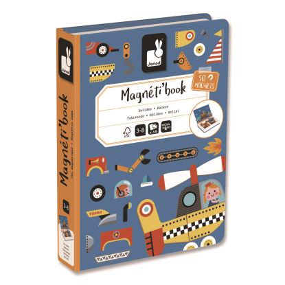 Magneti'books, Racers, 68 Pieces, (18 Cards, 50 Magnetic Shapes), Ages 3 to 81