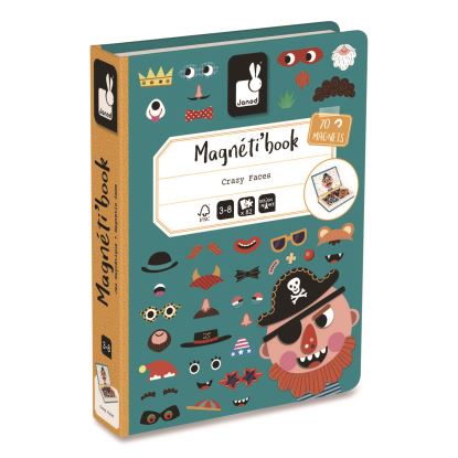 Magneti'books, Boy's Crazy Faces, 40 Pieces (10 Cards, 30 Magnetic Shapes), Ages 3 to 81