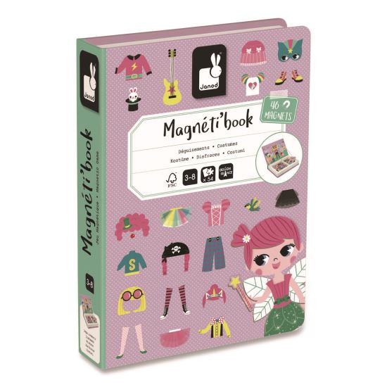 Magneti'books, Girl's Costumes, 54 Pieces (8 Cards, 46 Magnetic Shapes), Ages 3 to 81