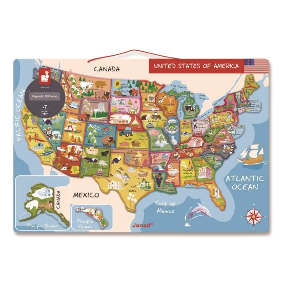 Cardboard Puzzle, United States Map Puzzle, 48 Pieces, Ages 7 to 121