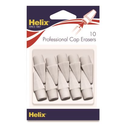 Professional Hi-Polymer Oversized Pencil Cap Erasers, For Pencil Marks, White, 10/Pack1