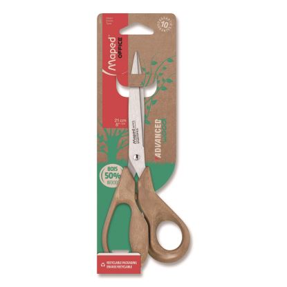 Advanced Wood Multipurpose Scissors, 8.25" Long, 4.75" Cut Length, Straight Brown Handle1