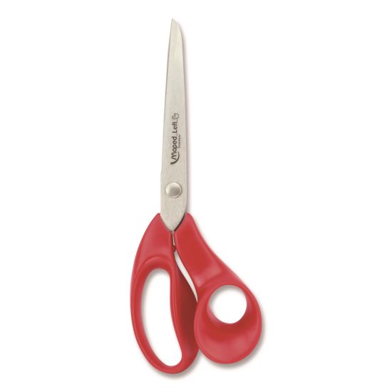 Expert Left-Handed Multipurpose Scissors, 8.25" Long, 5" Cut Length, Straight Red Handle1