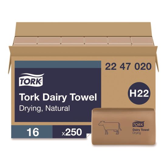 Dairy Towel, 1-Ply, 9.12 x 10.25, Natural, 250 Sheets/Pack, 16 Packs/Carton1