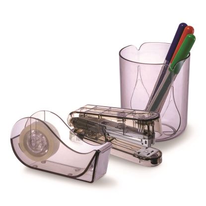 Three-Piece Desk Set, Stapler, Tape Dispenser with Tape, Pencil Cup1