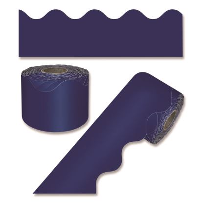 Rolled Scalloped Border, 2.25" x 65 ft, Navy1