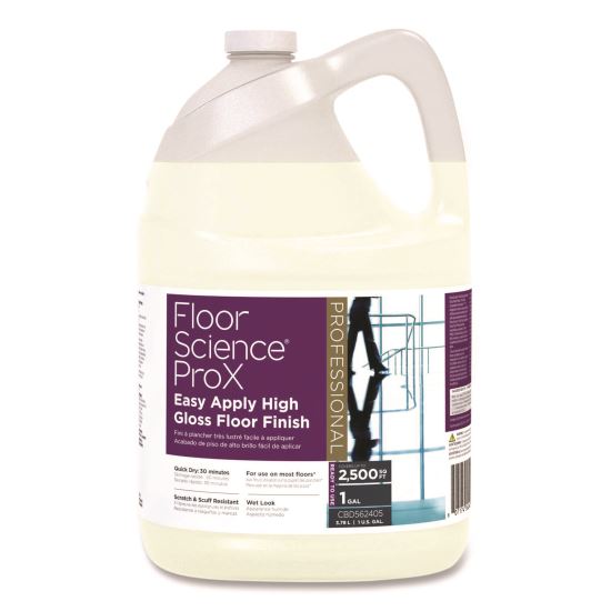 Floor Science ProX Easy Apply High Gloss Floor Finish, 1 gal Bottle, 4/Carton1