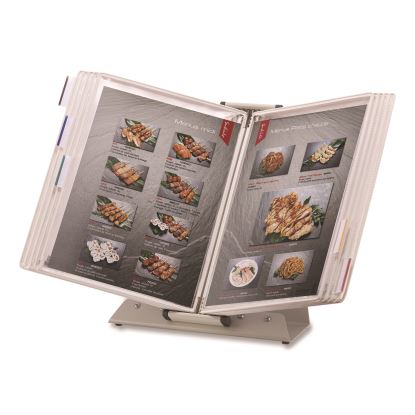 Antimicrobial Desktop Reference and Display System, 10 Panels with White Borders, White Base1