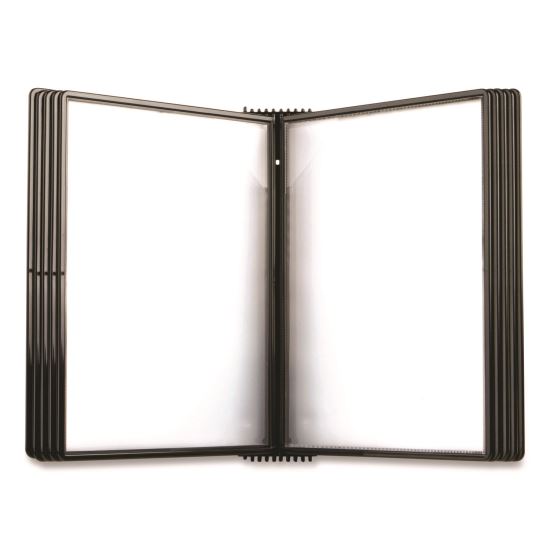 Easy-Load Wall Display Unit, 10 Panels with Black Borders, Black Base1