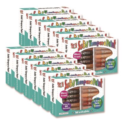 Kwik Stick Tempera Paint, 0.7" x 3.5", Assorted Skintones, 14 Sticks/Pack, 12 Packs/Carton1