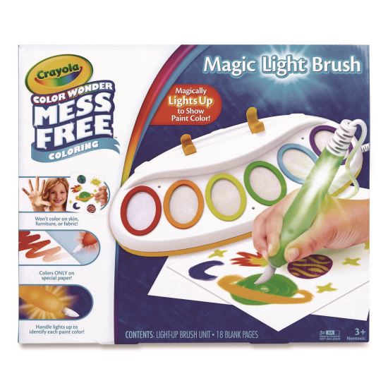 Color Wonder Magic Light Brush with (6) Color Wonder Paints and (18) Blank Color Wonder Paper Sheets1