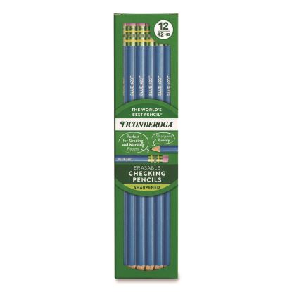 Erasable Colored Pencils, 2.6 mm, 2B (#2), Blue Lead, Blue Barrel, 12/Pack1