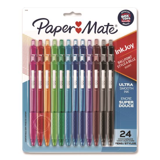 InkJoy 300 RT Ballpoint Pen, Retractable, Medium 1 mm, Assorted Ink and Barrel Colors, 24/Set1