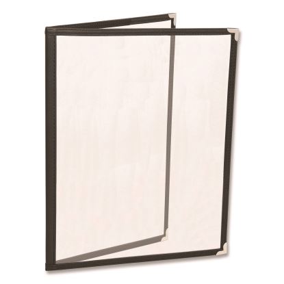 Menu Holder For 8.5 x 11 Menus, Portrait Orientation 4-View, 9.6 x 11.9, Clear/Black/Silver1