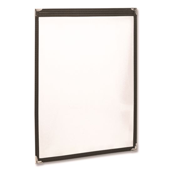 Menu Holder For 8.5 x 11 Menus, Portrait Orientation, 9.3 x 11.9 Holder, Clear/Black/Gold1