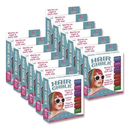 Hair Chalk, Assorted Colors, 6/Pack, 12 Packs/Carton1